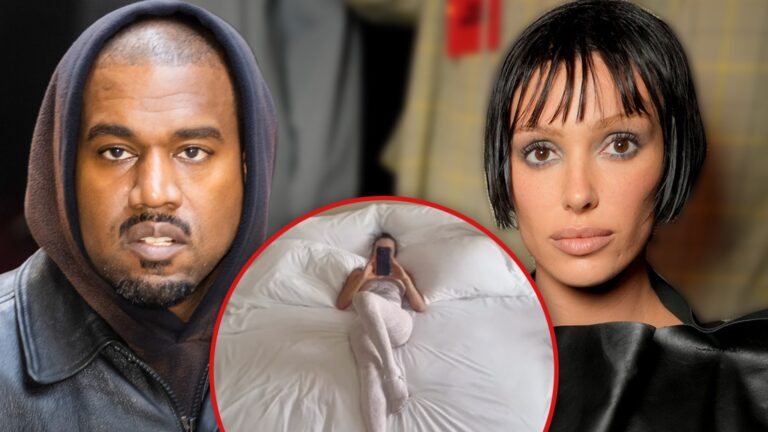 Kanye West Films Bianca Censori Laid Out in Giant Mattress with Sexy Outfit